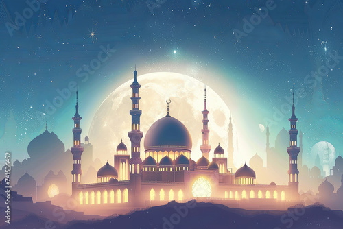 Background design with a beautiful mosque
