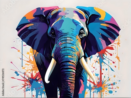 amazing colorful elephant canvas painting 