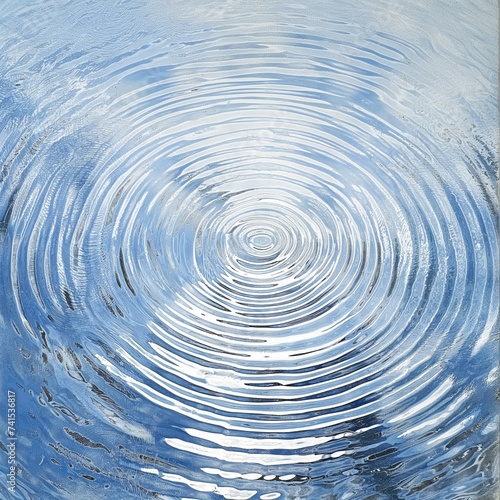 Circular ripples on the surface of the water from falling droplets