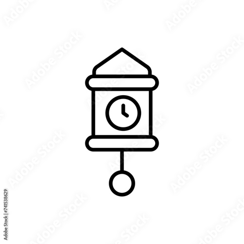 Antique clock outline icons, minimalist vector illustration ,simple transparent graphic element .Isolated on white background © Upnowgraphic Studio