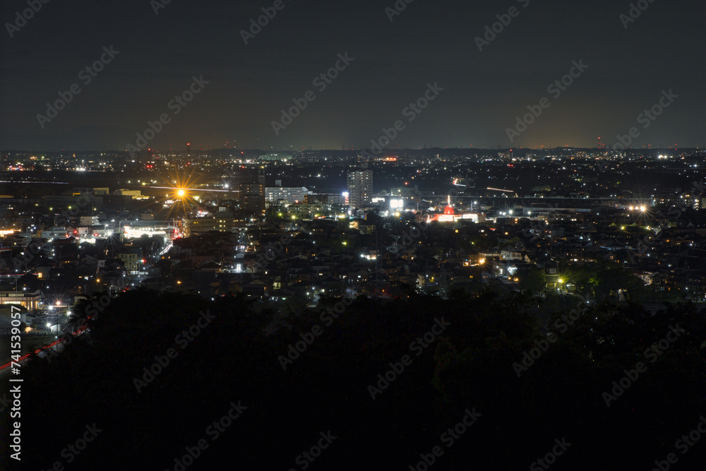 Obraz premium 愛知県西尾市 八ッ面山 展望台からの夜景