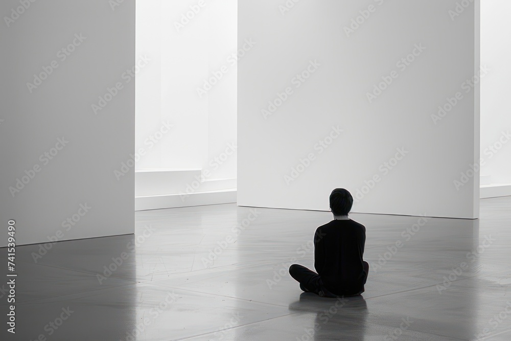 Minimal abstract white color palette clean lines geometric shapes negative space serene atmosphere background. Minimal abstract white color palette clean lines geometric shapes negative space serene atmosphere background.