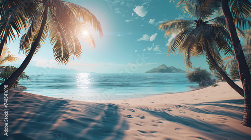 Summer tropical beach view sea background