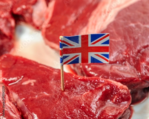 union jack flag on beef steak