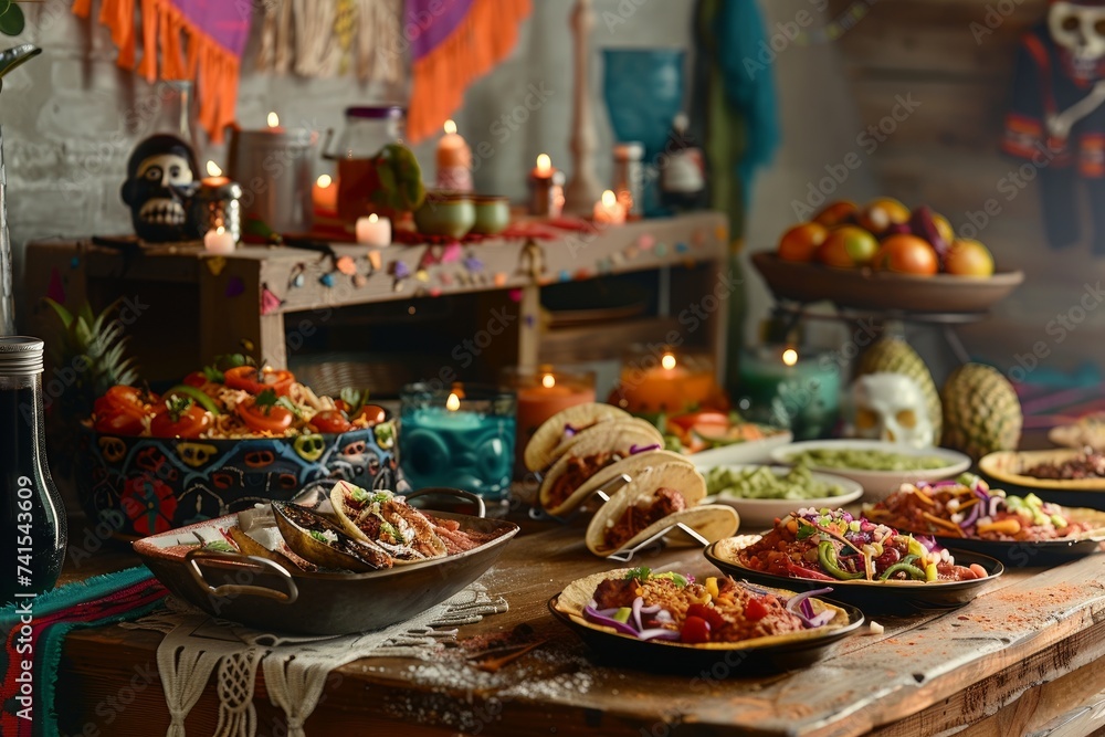 Mexican tacos with beef, tomatoes, onions and others on white background