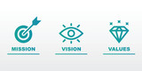 Mission vision values icon design