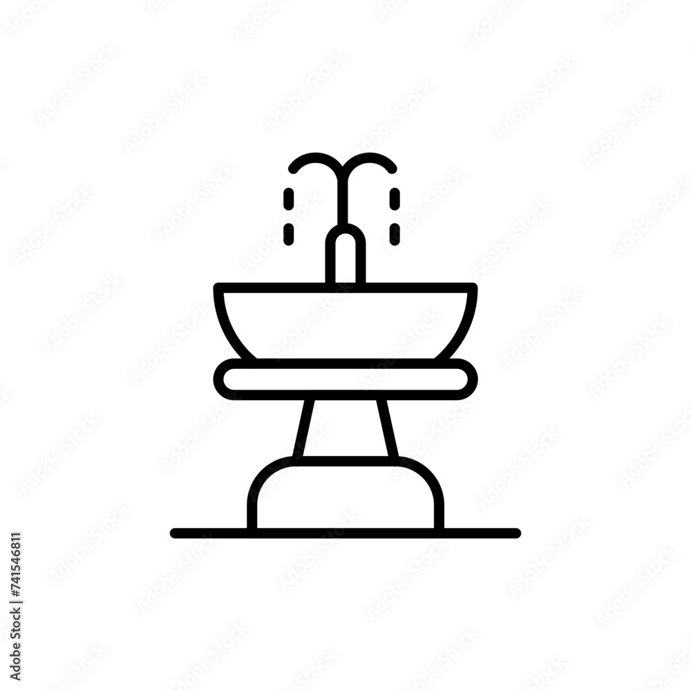 Fountain outline icons, minimalist vector illustration ,simple transparent graphic element .Isolated on white background Fountain outline icons, minimalist vector illustration ,simple transparent graphic element .Isolated on white background