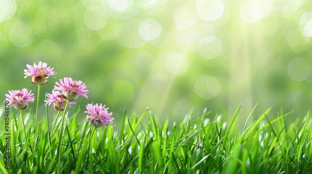 Fototapeta premium Soft gradients of muted lavender and mint in the luminescent glow of spring s gentle embrace.