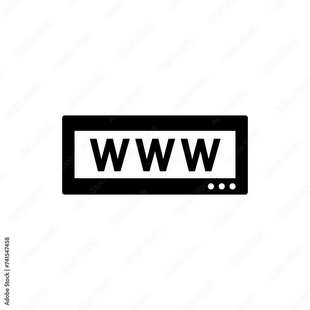 Www icon. Web site icon. Www icon with hand cursor in flat style Www icon. Web site icon. Www icon with hand cursor in flat style