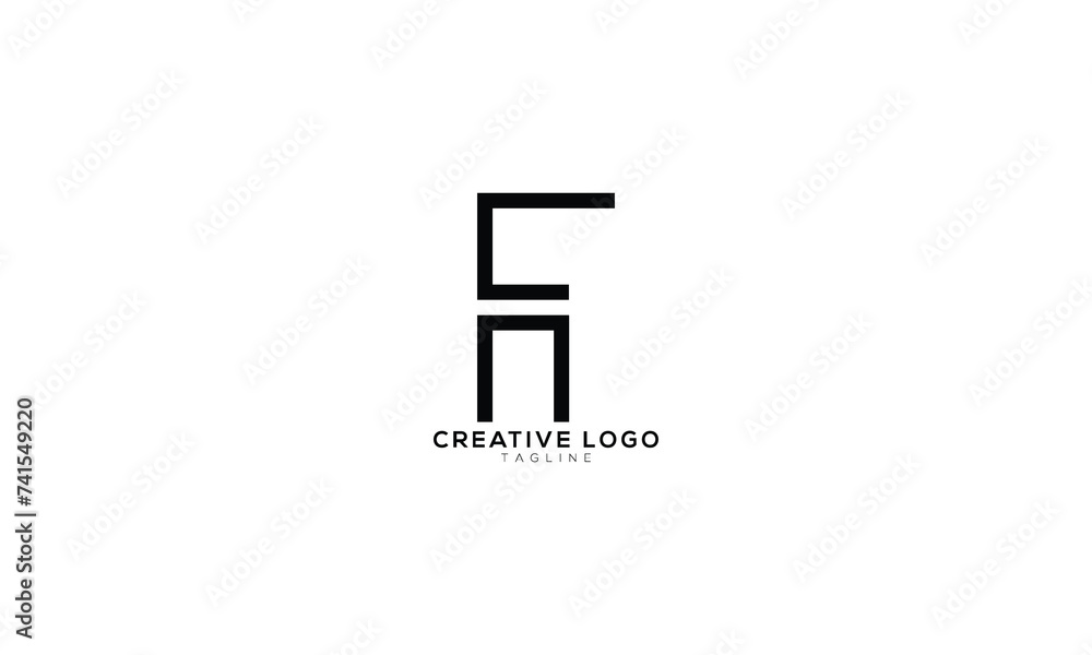 FN NF Abstract initial monogram letter alphabet logo design