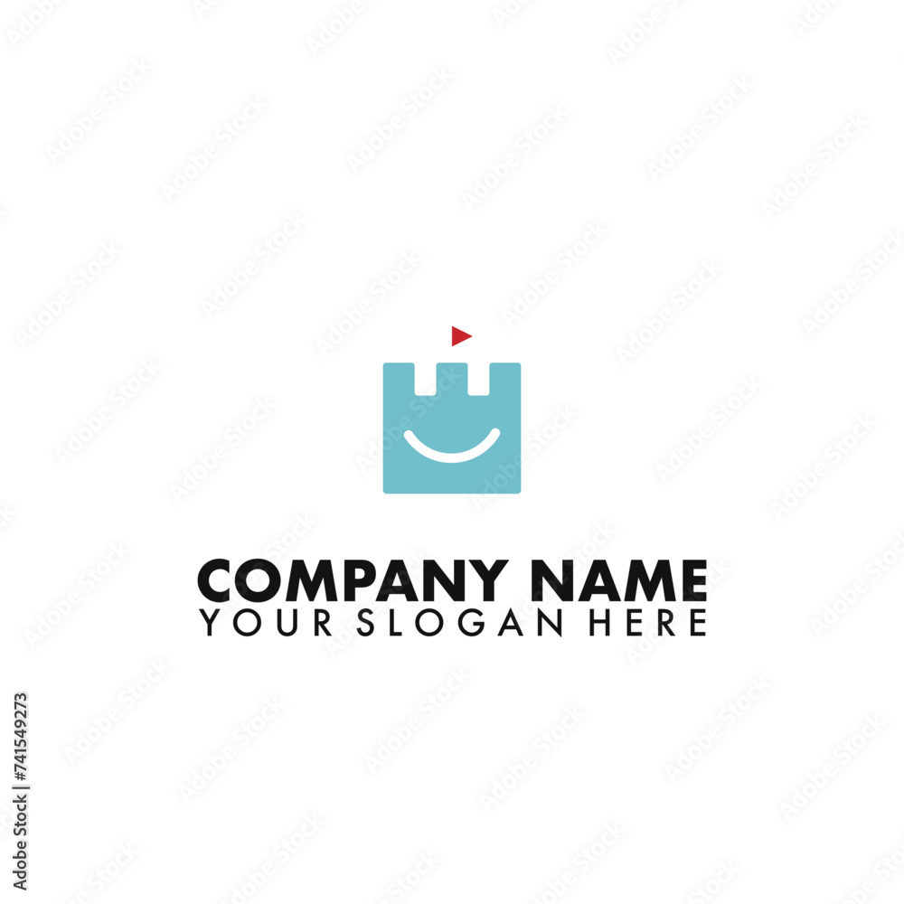 Smile castle logo design vector. Smile castle logo design vector.