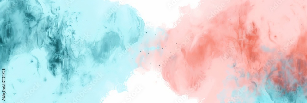 Serenity and renewal  abstract spring background with coral and mint hues in ethereal mist
