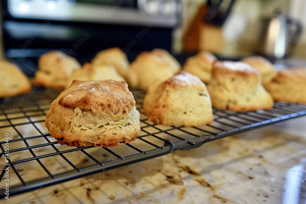 freshly baked scones on a cooling rack