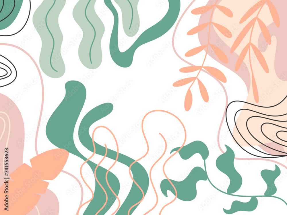 Hand drawn abstract floral background