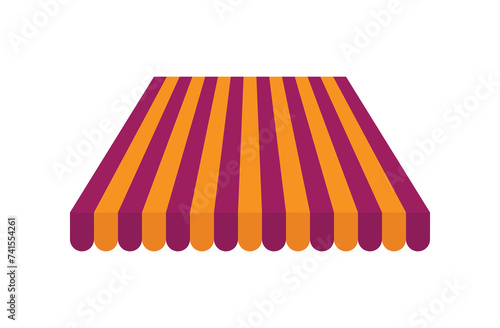 Striped awnings. Colorful outdoor canopy for shop, restaurants and market store window of different forms, vintage striped vector sunshades. Vector illustration. Eps file 491.