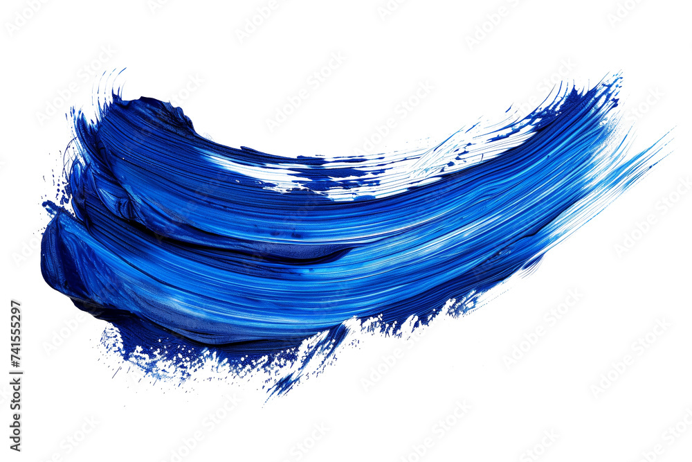 Blue watercolor brush stroke on white background. Generative AI