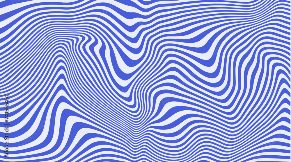 Retro background with wavy contrast stripes and optical interference effect. Swiss design psychedelic backdrop. Creative geometric design. Retro background with wavy contrast stripes and optical interference effect. Swiss design psychedelic backdrop. Creative geometric design.