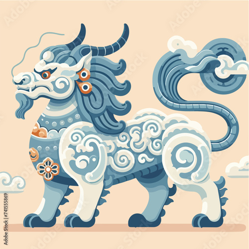 Chinese dragon lion qilin mythological creature