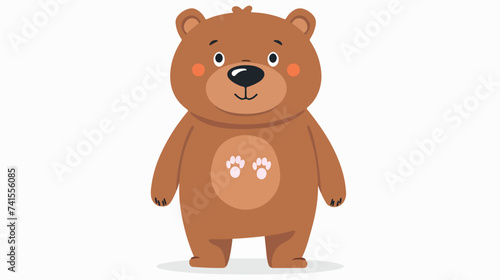 Cute little bear toy standing. Kawaii cartoon cha