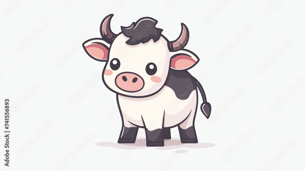 Cute cow standing icon. Cartoon kawaii funny baby