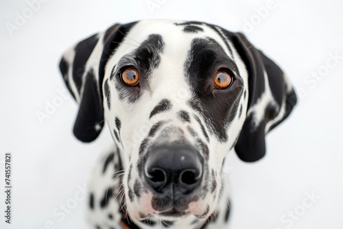 Photograph of Face portrait of smile Dalmatian dog © Attasit