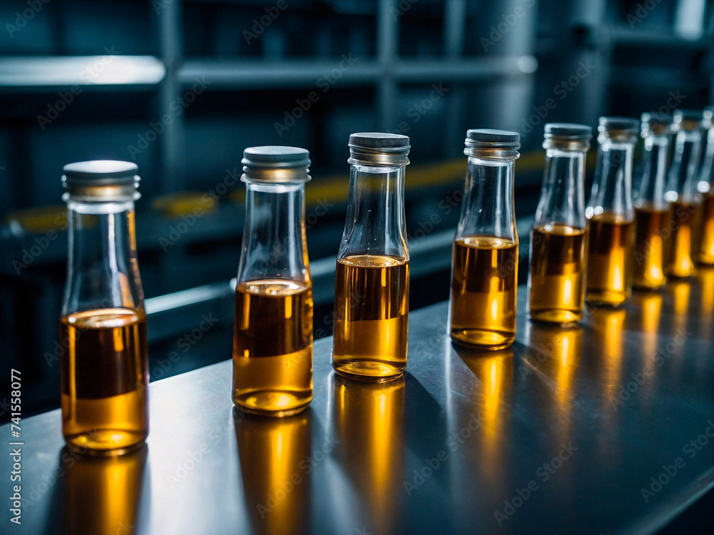Pharmaceutical Factory. Medical Vials on Production Line Pharmaceutical Factory. Medical Vials on Production Line
