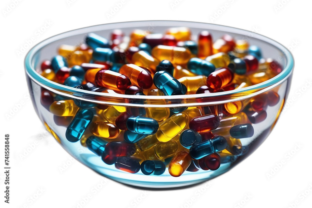 Capsules Colored on a Bown Isolated Capsules Colored on a Bown Isolated