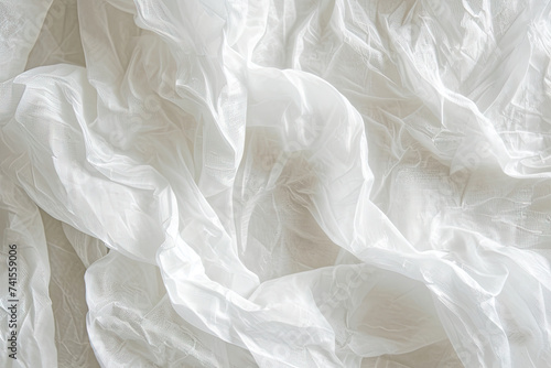 Closeup of a White Tissue Paper Texture Background.