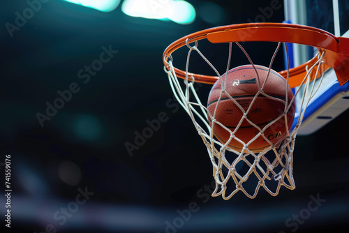 Basketball Going Through the Hoop © ebhanu