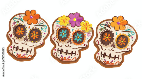 Day of the Dead cookies vector flat isolated vect