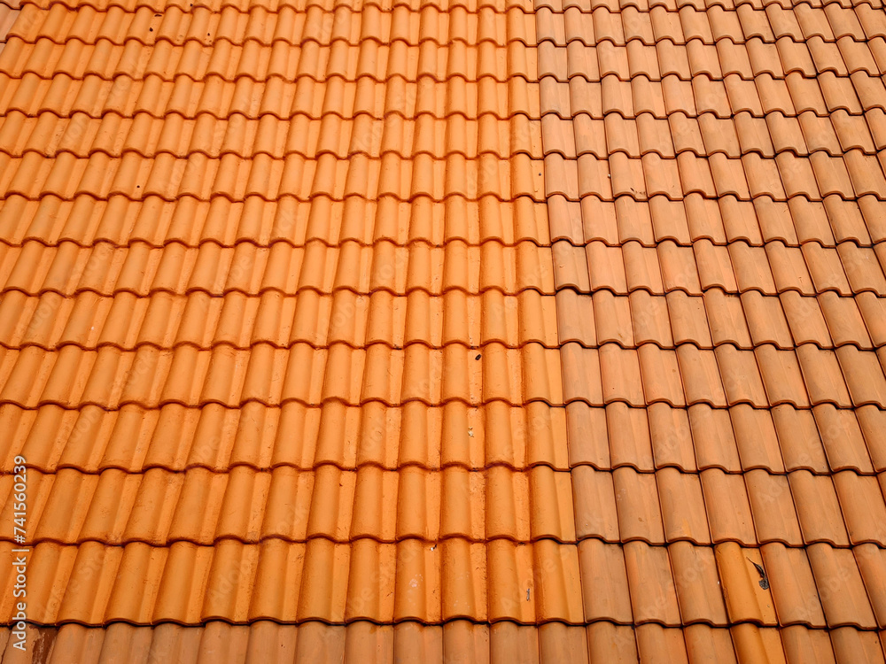orange clay tiles, tile patterns for roofs on Asian houses. orange clay tiles, tile patterns for roofs on Asian houses.