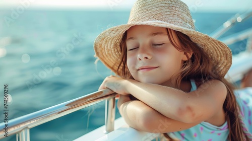young girl resting on a yacht. Travel and yachting concept  © Nijat