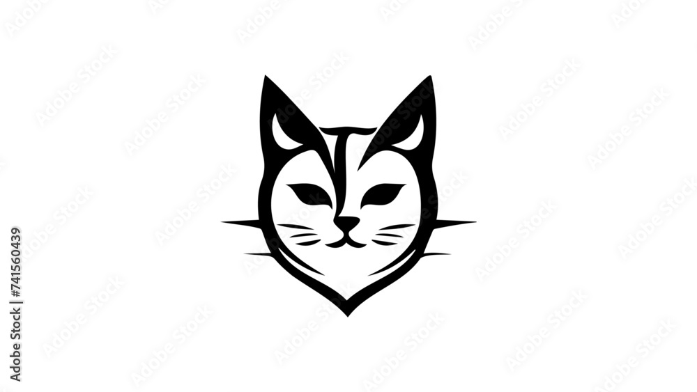 Fototapeta premium cat head illustration