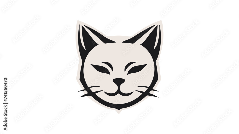 illustration of smiling cat vector head illustration of smiling cat vector head