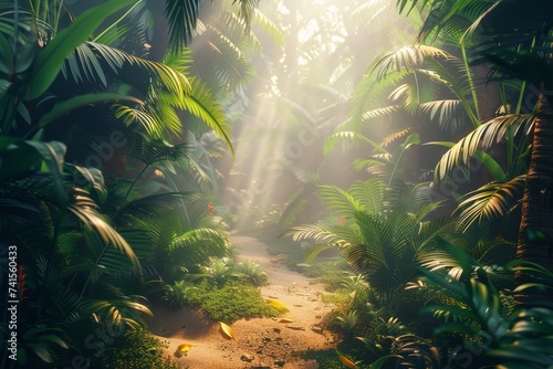 A picture of a jungle landscape for a children s book as a background