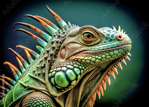 Close up Iguana with spikes