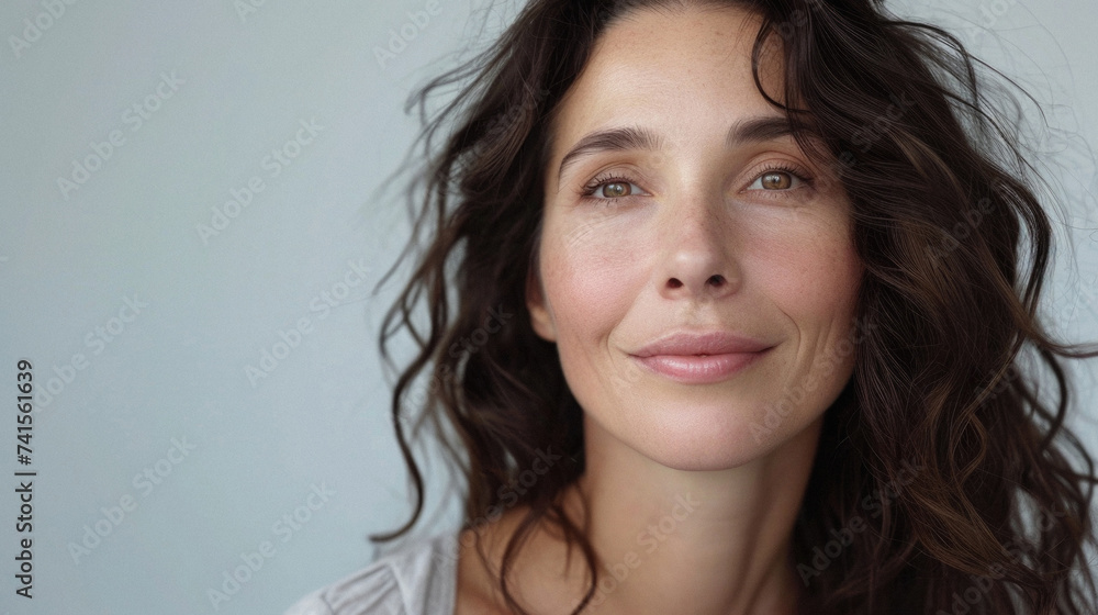 Happy attractive confident young adult or mid aged European woman posing for beauty aesthetic portrait. Beautiful lady smiling on background, attractive female model looking at camera. Close up face . Happy attractive confident young adult or mid aged European woman posing for beauty aesthetic portrait. Beautiful lady smiling on background, attractive female model looking at camera. Close up face .