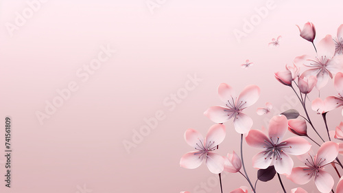 pink flowers background with space for your text