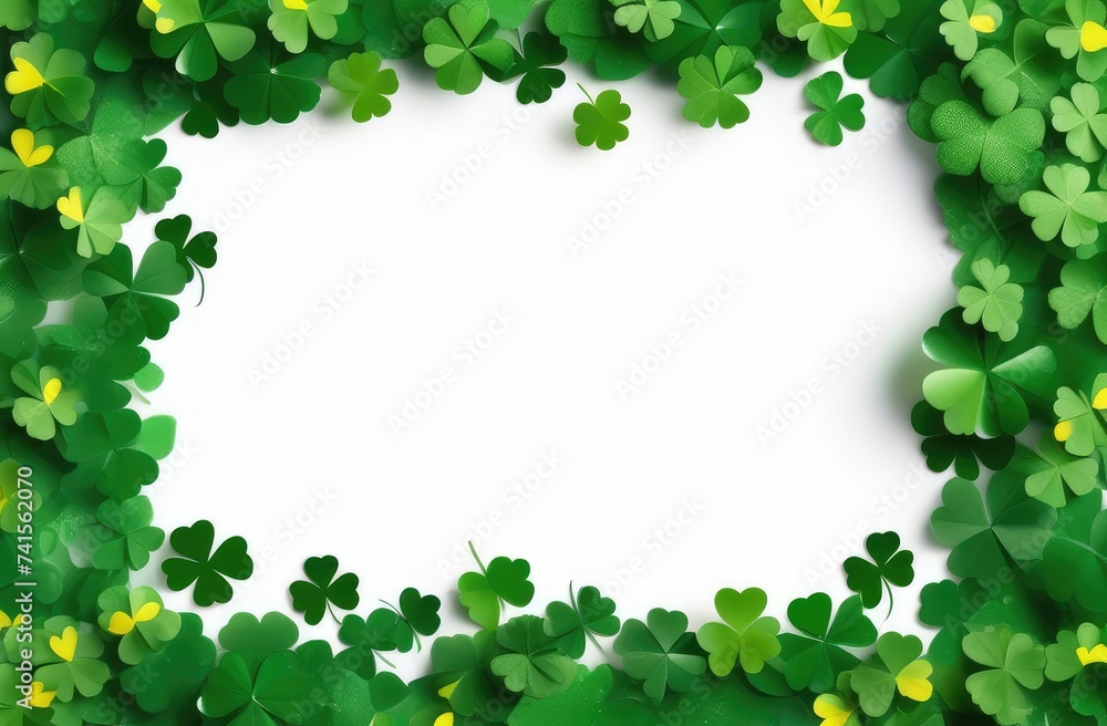 Greeting card, St. Patrick's Day concept decorated with shamrock Greeting card, St. Patrick's Day concept decorated with shamrock