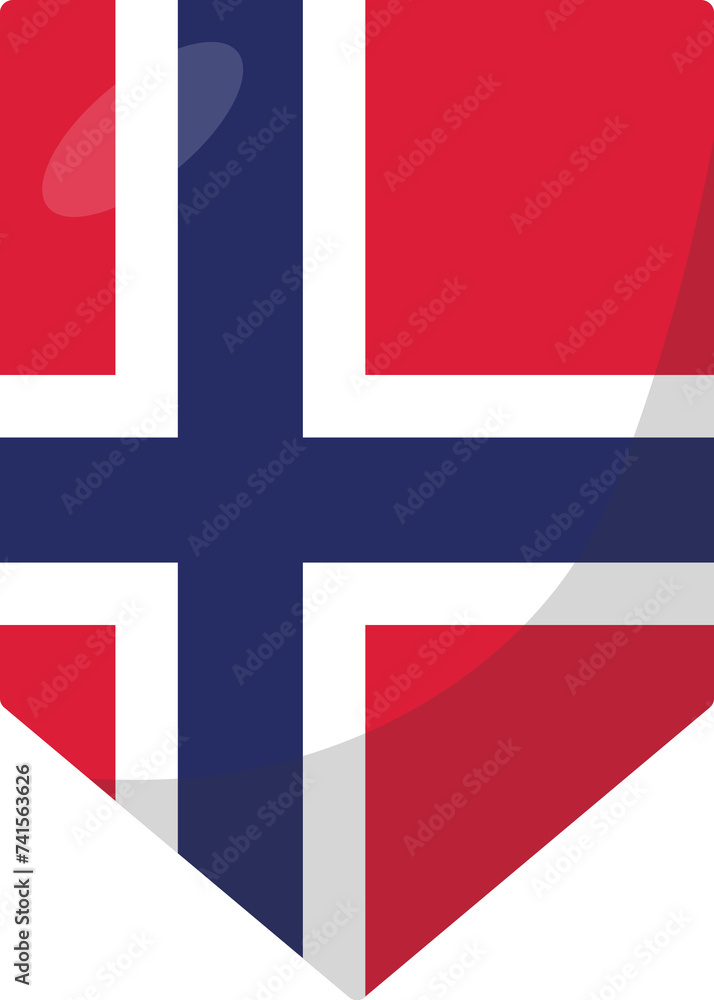 Norway flag pennant 3D cartoon style. Norway flag pennant 3D cartoon style.