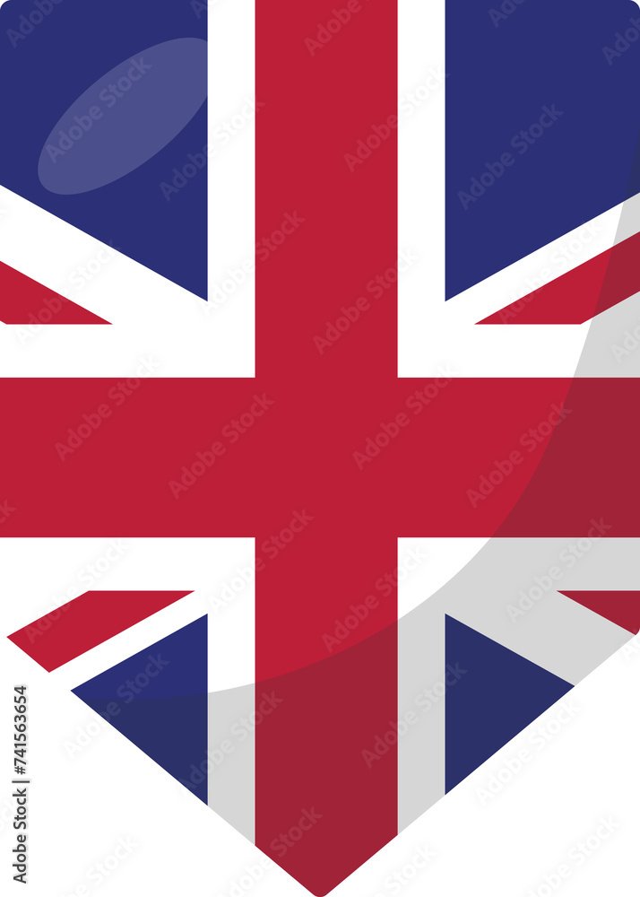 Obraz premium UK flag pennant 3D cartoon style.