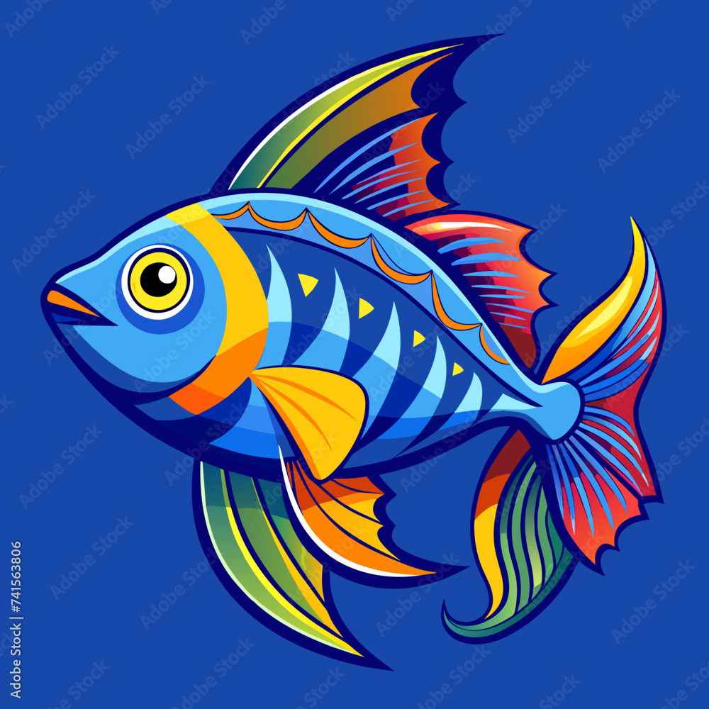 Naklejka premium Fish animal sea pet vector illustration cartoon pretty cute perfect beautiful amazing 