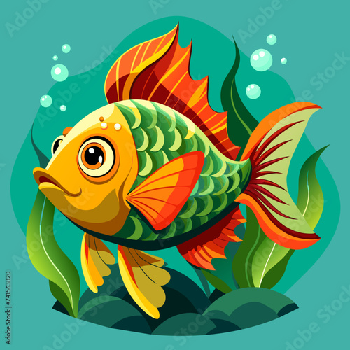 Fish animal sea pet vector illustration cartoon pretty cute perfect beautiful amazing
