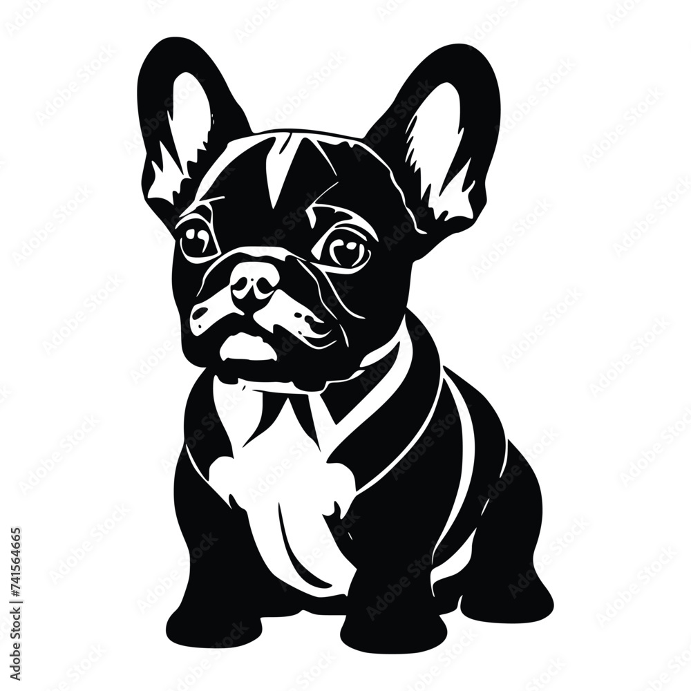 French Bulldog puppy, vector illustration 