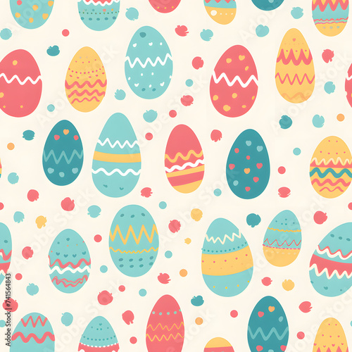 Easter eggs seamless pattern background.
