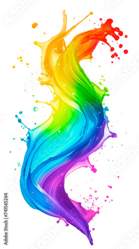 Rainbow Colored Paint Swirl