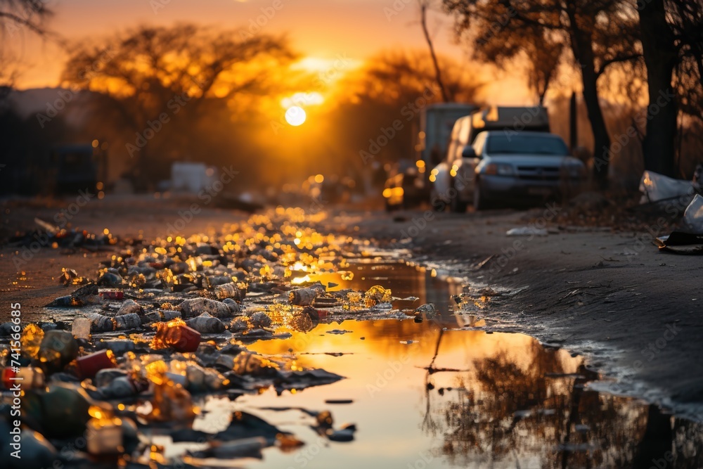 Illegal dumping of rubbish and trash desecrates the beauty of nature ...