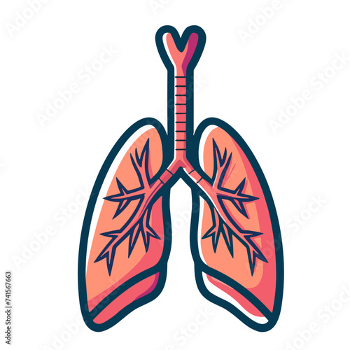 Lungs icon. Cartoon illustration of lungs vector icon for web