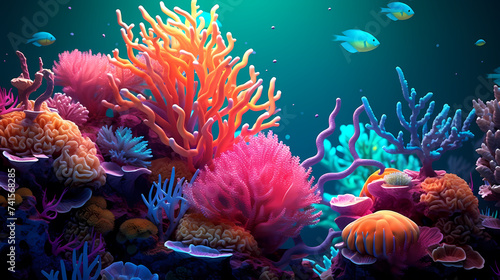 Living corals and anemones in the deep sea © Derby
