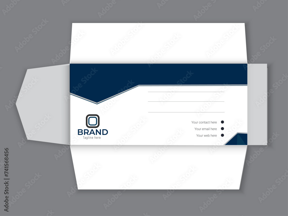 Envelopes design front and back for office document or message. White ...